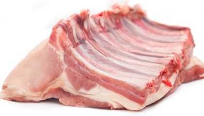 meat ribs on white background