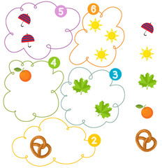 Cartoon exercise for children - counting sets - coloring page for the children