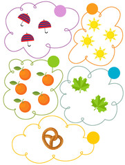 Cartoon exercise for children - counting sets - coloring page for the children