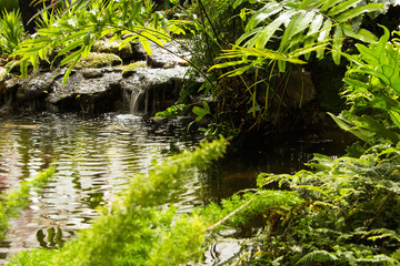 Waterfall in garden design.