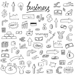 Business doodle icons - vector art