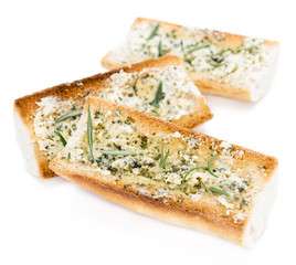 Herb Butter Baguette over white