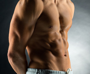 Fototapeta na wymiar close up of young male bodybuilder