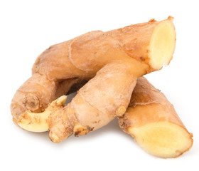 ginger root on white background