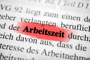 Arbeitszeit - rot markiert