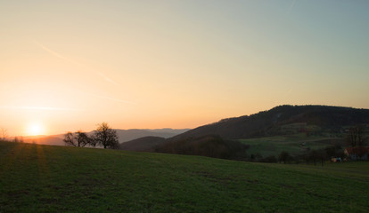 Fototapeta premium Sunrise Over Hills
