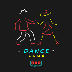 Neon Symbol Dance Club