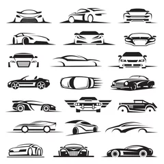 Foto op Canvas set of twenty-one car icons © Alexkava