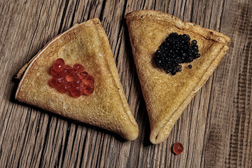 pancakes with caviar