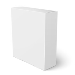 White vertical paper box template.