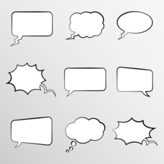 Set of comic style thought bubbles