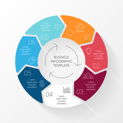 Vector line circle arrows infographic. Template for cycle