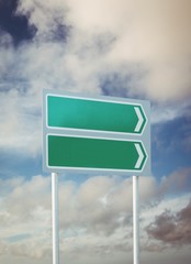 Signpost arrows with copy space