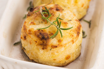 potato gratin with fresh rosemary