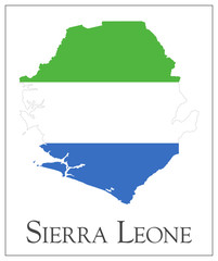 Sierra Leone flag map