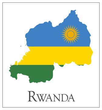 Rwanda flag map