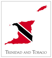 Trinidad and Tobago flag map