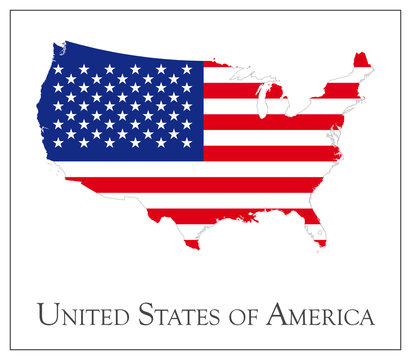 A Country Shape Illustration Of United States Of America Stock Photo,  Picture and Royalty Free Image. Image 72043960.