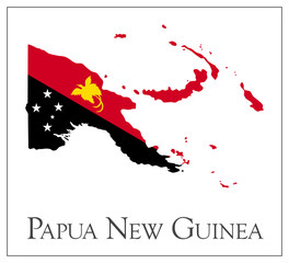 Papua New Guinea flag map