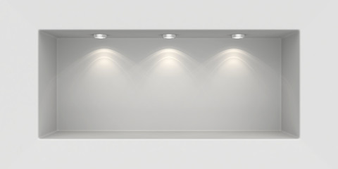 Fototapeta premium Niche in the wall with light sources.