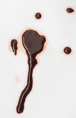 chocolate stains on white material