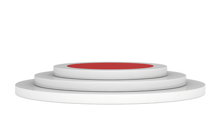 stage podium with red pedestal for award ceremony