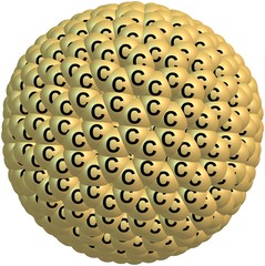 Giant fullerene molecule C720 isolated on white