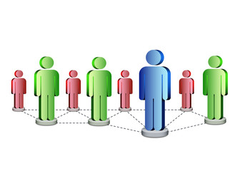 Business human network concept with leader, vector illustration