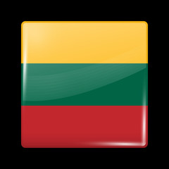 Flag of Lithuania. Glossy Icons