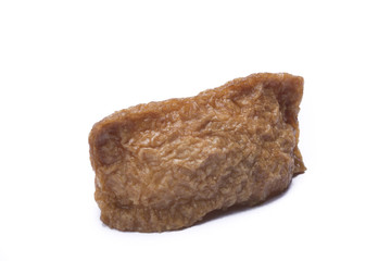 nigiri inari, sushi made of omelet isolated on white background