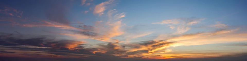 Photo sur Aluminium Mer / coucher de soleil Coucher de soleil ciel avec nuage, image panoramique.