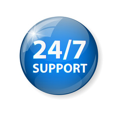 Vector 24/7 SUPPORT Sign, Label Template