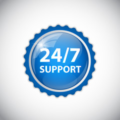 Vector 24/7 SUPPORT Sign, Label Template