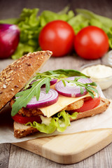 Homemade tasty sandwich