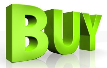 3D buy text on white background