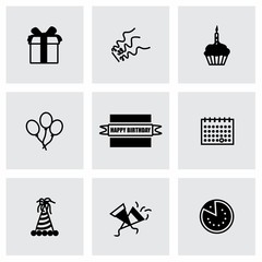 Naklejka premium Vector Birthaday icon set