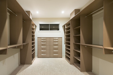 Modern walk in wardrobe