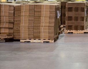 Cardboard boxes stacked on pallet
