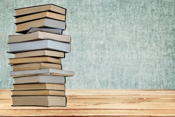 Book. Books stacked up w/path