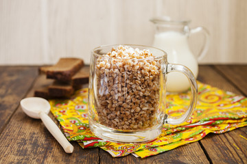 buckwheat cereal in a glass