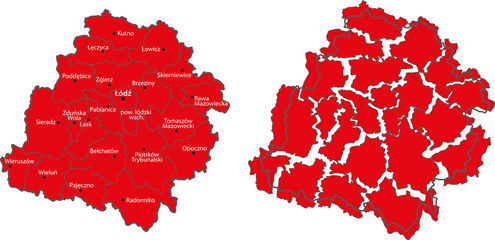Map of Lodz Voivodship