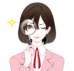 スーツの女性　調査