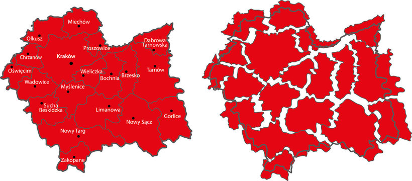 Fototapeta map Małopolska