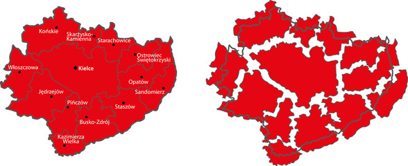 map Swiętokrzyskie Province