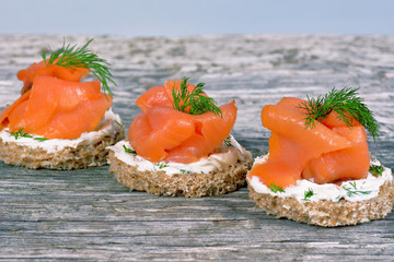 Sandwich with smoked salmon