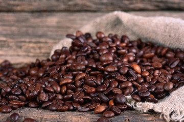 Black coffee beans