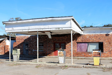 Abandoned gas and service station