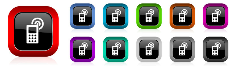 mobile phone vector icon set