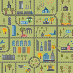 City map seamless pattern