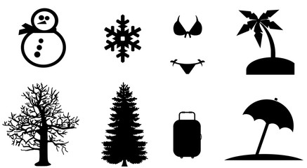 Hiver et été en 8 icônes